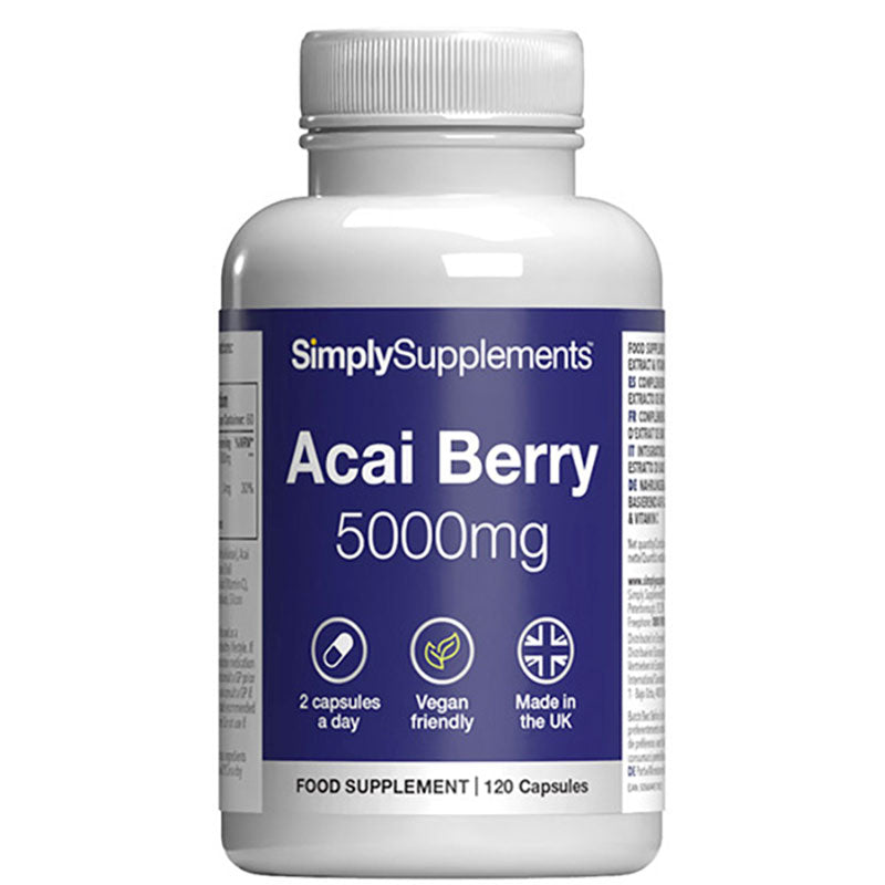 Simply Supplements Acai Berry 5000mg front label on a white background