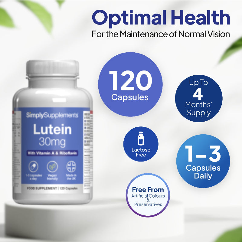 Simply Supplements Lutein includes 120 capsules