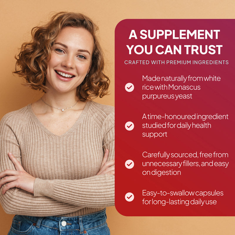 Red yeast rice extract capsules made from white rice with monascus purpureus yeast