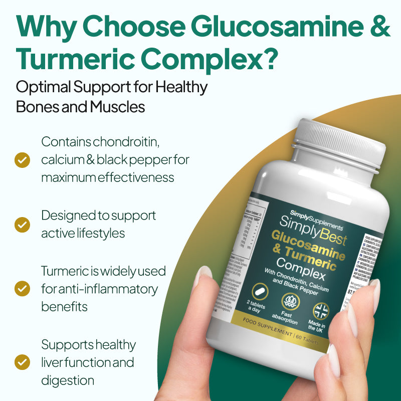 Simply Best Glucosamine & Turmeric Complex with Chondroitin, Calcium and Black Pepper