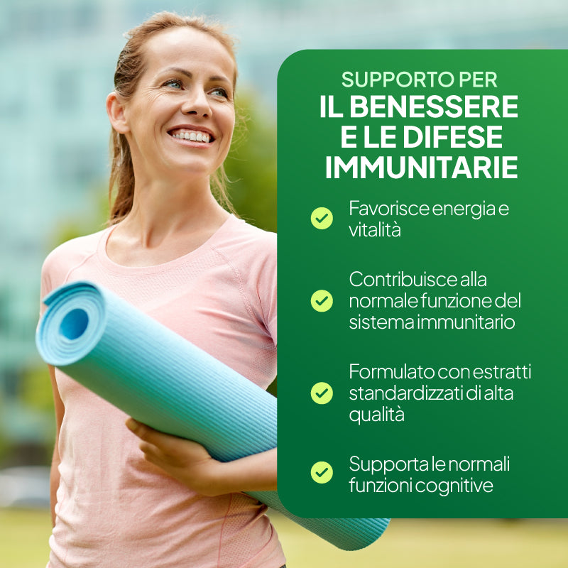 Il ginseng coreano di Simply Supplements favorisce l'energia e la vitalità generale, oltre a contribuire al corretto funzionamento del sistema immunitario. 